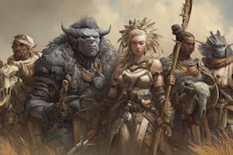 draw characters, card game, illustration artwork for you