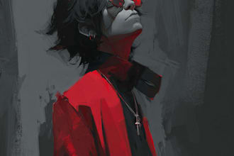 make a digital horror, dark, or goth painting