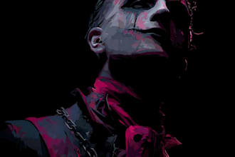draw a digital horror, dark, or goth painting
