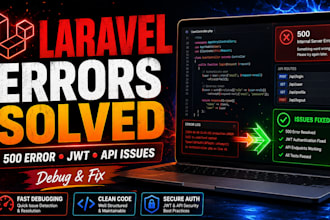 fix laravel API, jwt and 500 errors