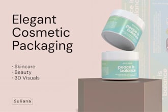 design luxury cosmetic packaging and labels with 3d mockups