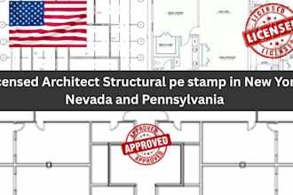 licensed architect structural pe stamp in new york, nevada and pennsylvania