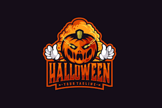 create graceful and fantastic halloween logo design