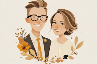 draw couple portraits in digital art