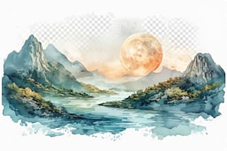 make watercolor fantasy background