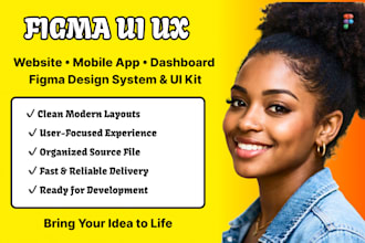 do figma, ui ux design, website, mobile app, dashboard, design system, ui kit