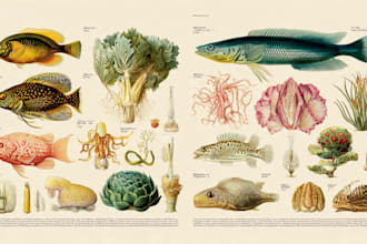 draw scientific animals, plants or encyclopedia book illustrations