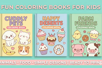 design printable kids coloring book and coloring book cover