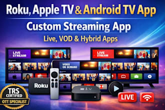 develop a custom roku channel, apple TV, android TV app for your video content