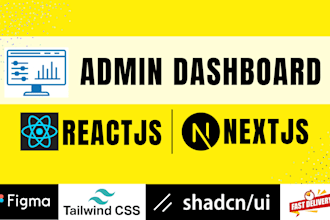 develop a responsive reactjs or nextjs admin dashboard web app