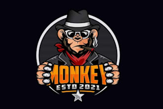 create a modern monkey mascot or logo for your brand