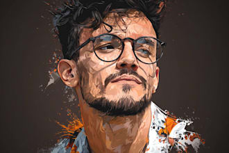 vector art style portrait or portrait of your photo