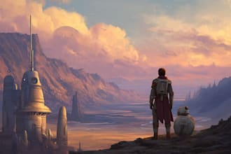create  sci fi character art and star wars illustrations