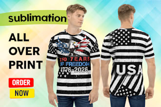 design sublimation tshirts all over print for printful