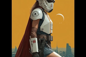 do star wars sci fi character art, game character for you