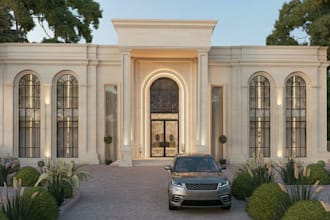 design modern residential house with 3d exterior and realistic render