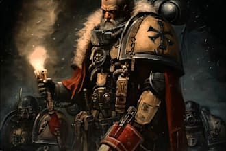 illustrate a warhammer 40k digital illustration