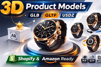create 3d glb, gltf and usdz models for shopify and amazon product pages