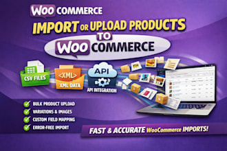 import or upload products to woocommerce from CSV, XML, API