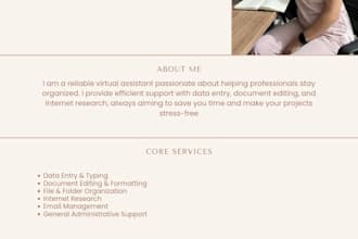 help you with online research and administrative support