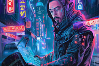draw cyberpunk stunning illustration style for anything