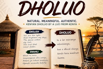 translate your english or swahili poetry into dholuo