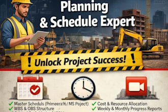 create master schedule, gantt chart, cpm, s curve and earned value report