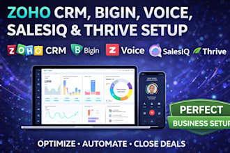 configure zoho CRM bigin voice salesiq thrive for your business