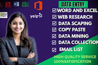do web scraping, data mining and data entry professionally