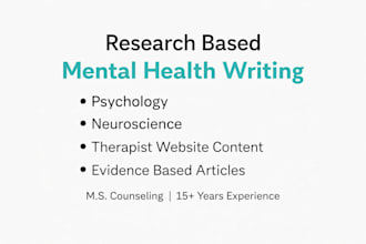 write research based SEO mental health blog posts