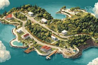 create a isometric map vector illustration