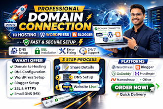 connect your domain to hosting, wordpress or blogger professionally