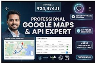 google map, bing map, datatable and third party API integration expert