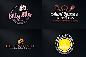 design food, restaurant, chef, bakery, kitchen logo etc