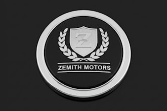 design a modern and powerful steering wheel logo for your brand