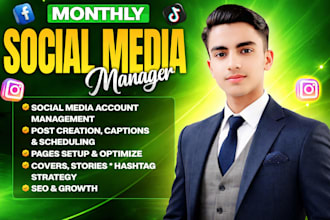 setup youtube, facebook, instagram and tiktok