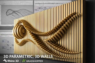 create 3d parametric model, 3d walls designs organic shapes grasshopper rhino3d