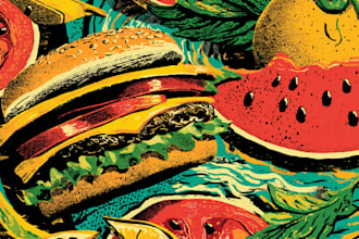 design modern pop art illustration for branding posters