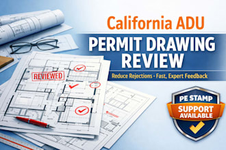 review and correct california adu permit drawings for city approval