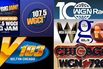 professionally play and promote your song on wgn,wgci,chicago radio