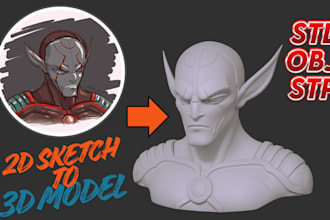 convert 2d sketch, ai, svg logo, drawings, png to stl or stp file for printing