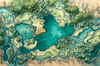 draw a fantasy map with watercolors