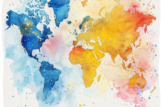 design a watercolor map illustration of your city or venue