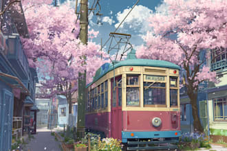 create detailed anime style scenery for your project