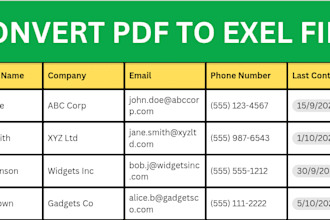 convert scanned pdf to excel file and make it clean table