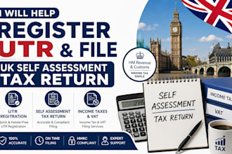 help register utr and file UK self assessment tax return, income taxes, vat