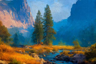 create artistic impressionist scenery for your wall