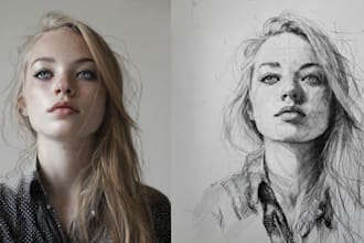 do drawings or sketches after photos