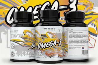 do product label design, label design and supplement bottle label design