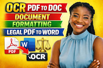 legal pdf to word, court ready ocr, bate stamping legal docs and book formatting